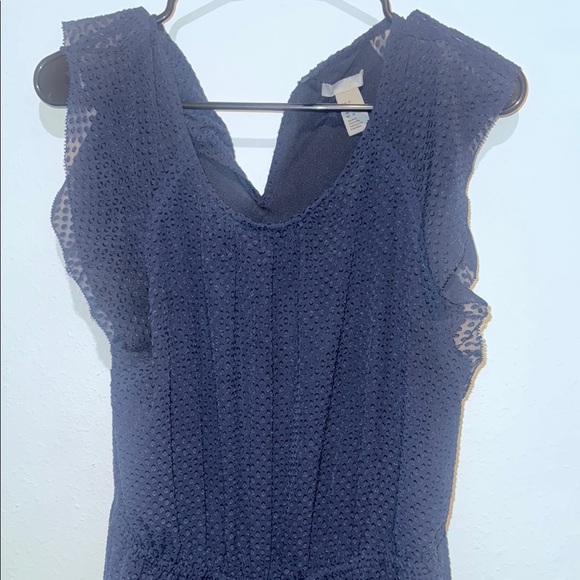 H&M Navy Dress with Flutter Sleeves - Picture 3 of 4